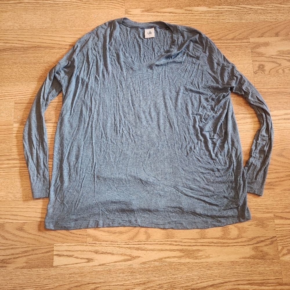 EUC CAbi Heathered Blue V-Neck Top, Size S